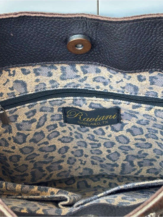 Raviani Studded Native American Fringe Crossbody Bag In Hair-On Cowhide EUC - Picture 8 of 17